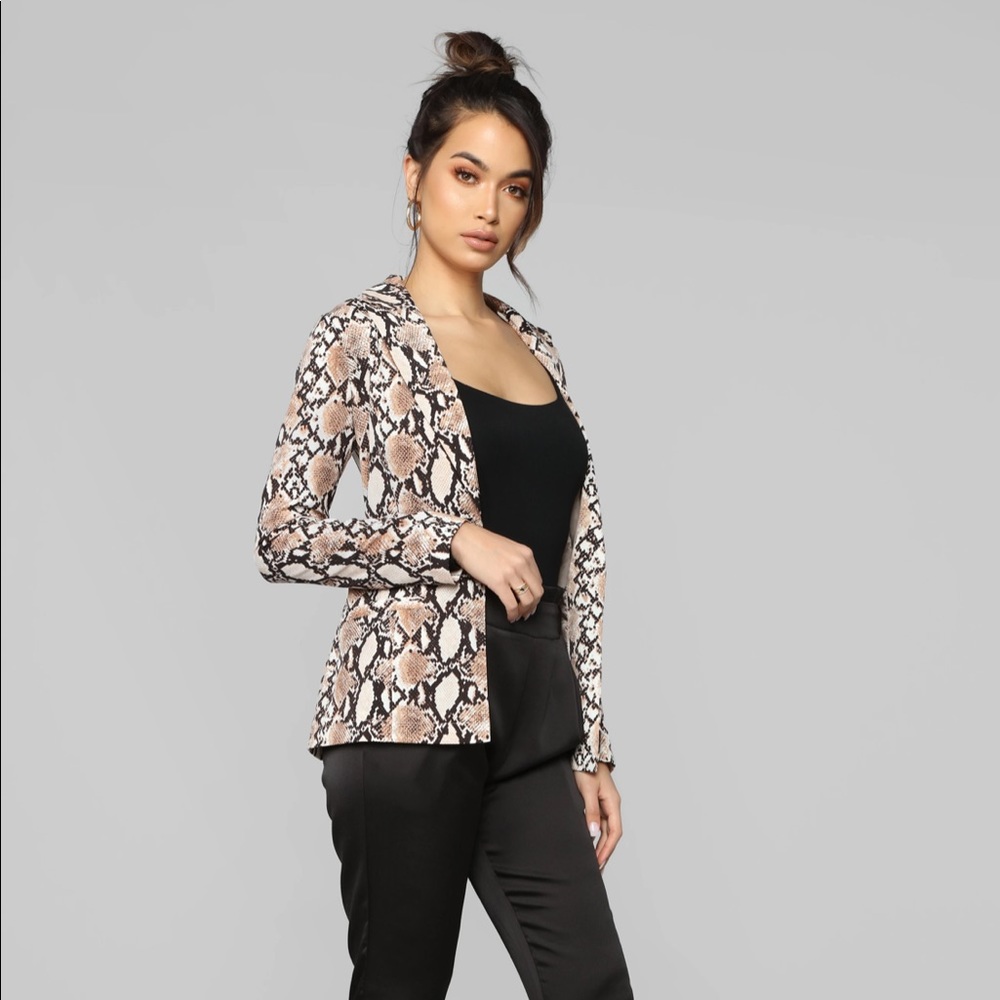 Just My Type Snake Print Blazer